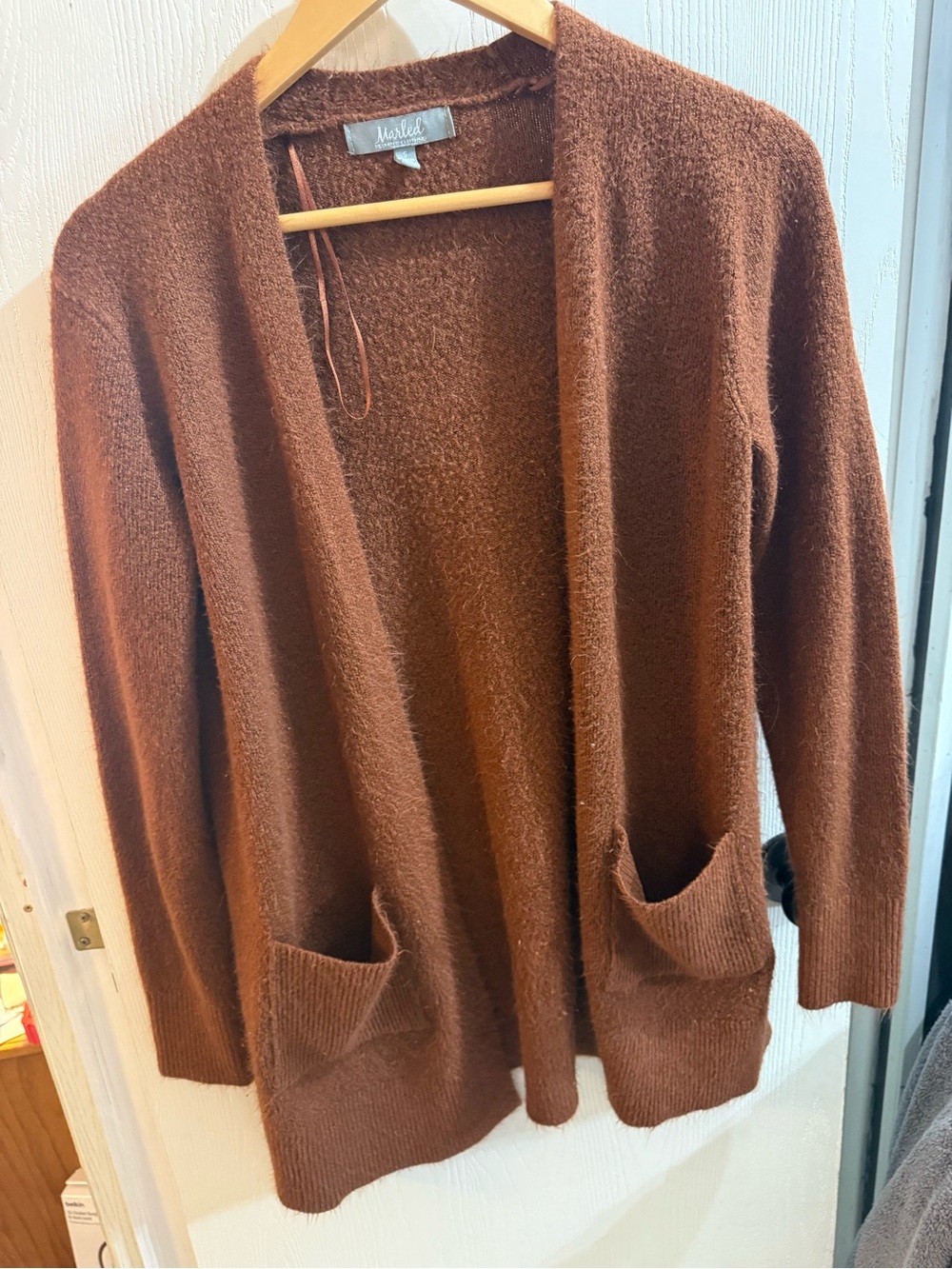 Cozy Open-Front burnt orange Cardigan Sweater